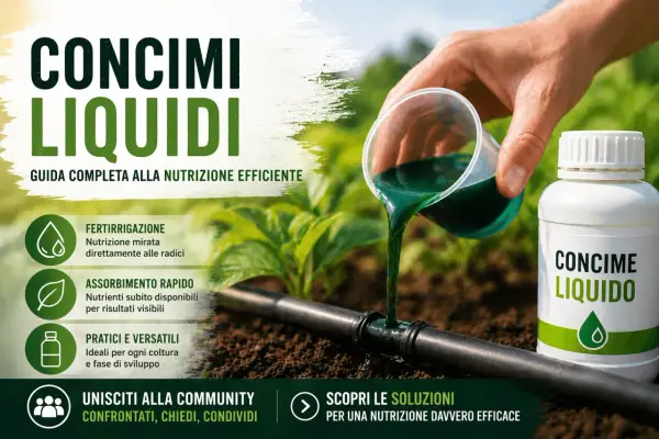 Versando un concime liquido verde in un tubo per irrigazione, per una nutrizione efficiente delle piante.